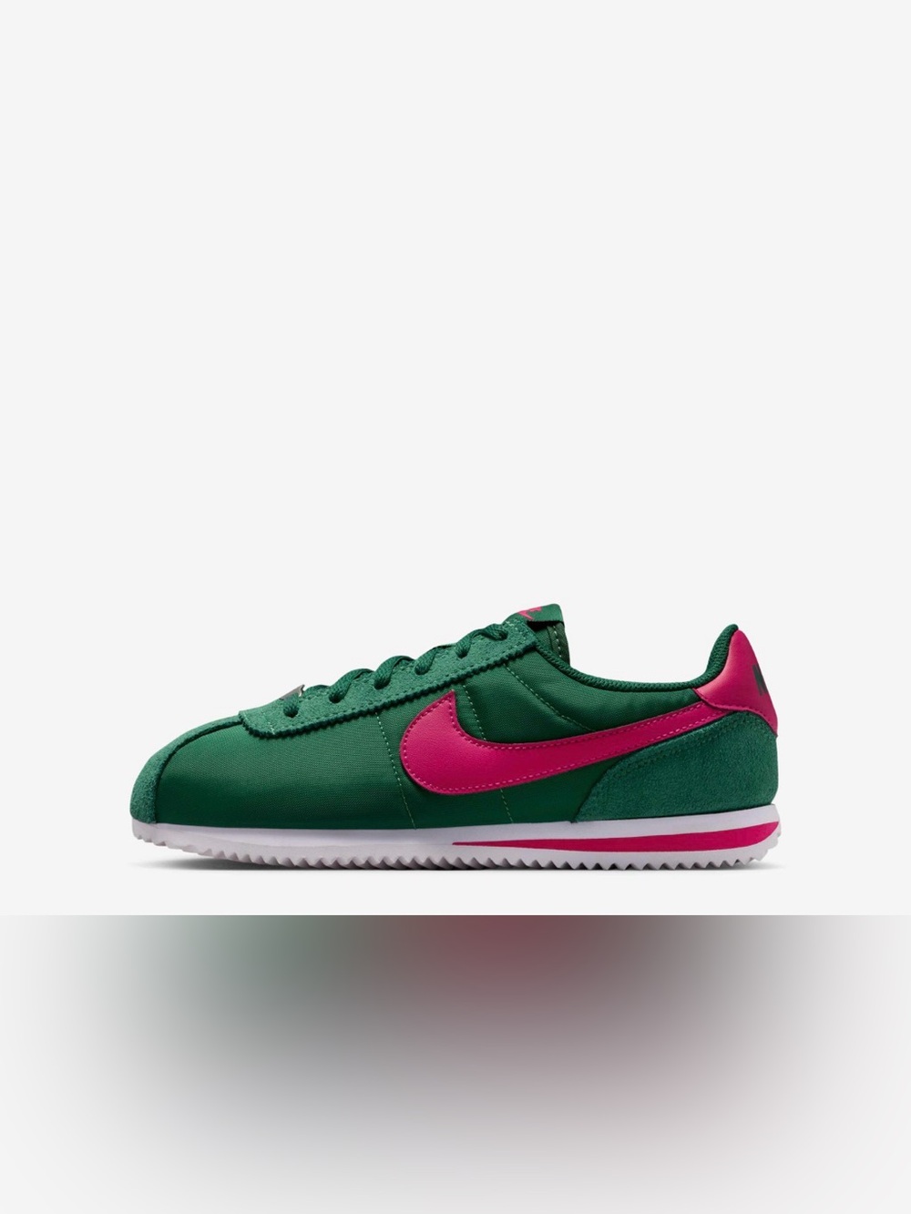 Nike Cortez Textile Big Kids 7Y Women’s 8.5 Green Pink Sneakers IH7654-300